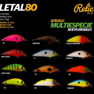 Señuelo Relic letal 80. Banana chica multiespecie.